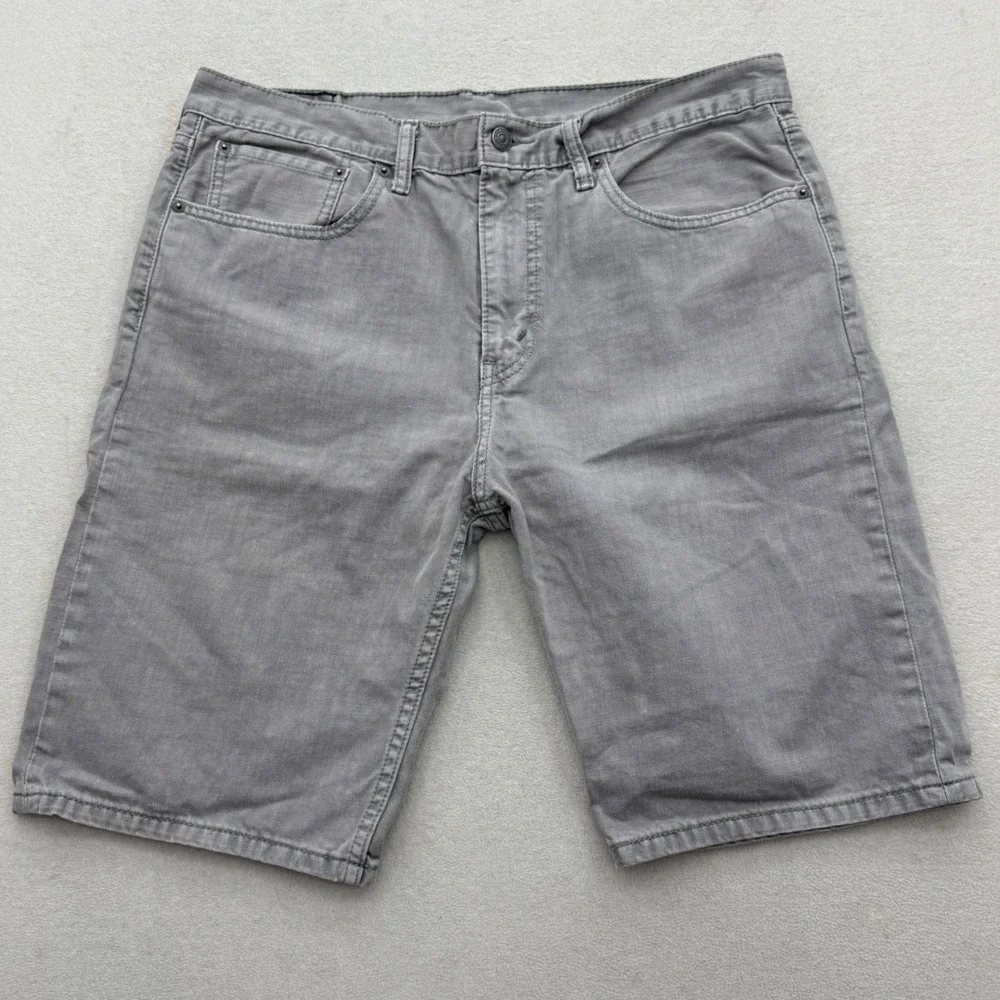 Levi 508 Denim Shorts Mens 34 Gray Regular Fit Five Pocket Cotton Casual